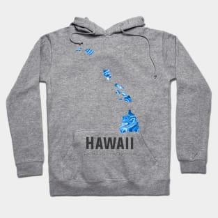 Hawaii state map abstract blue Hoodie